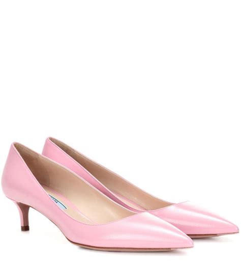 prada pink kitten heels|Prada kitten heel boots.